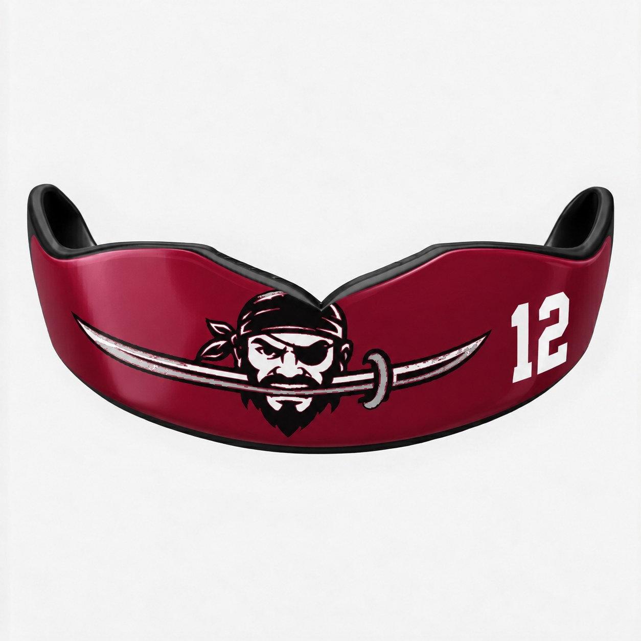 Signature maroon Pirate and sword custom mouthguard