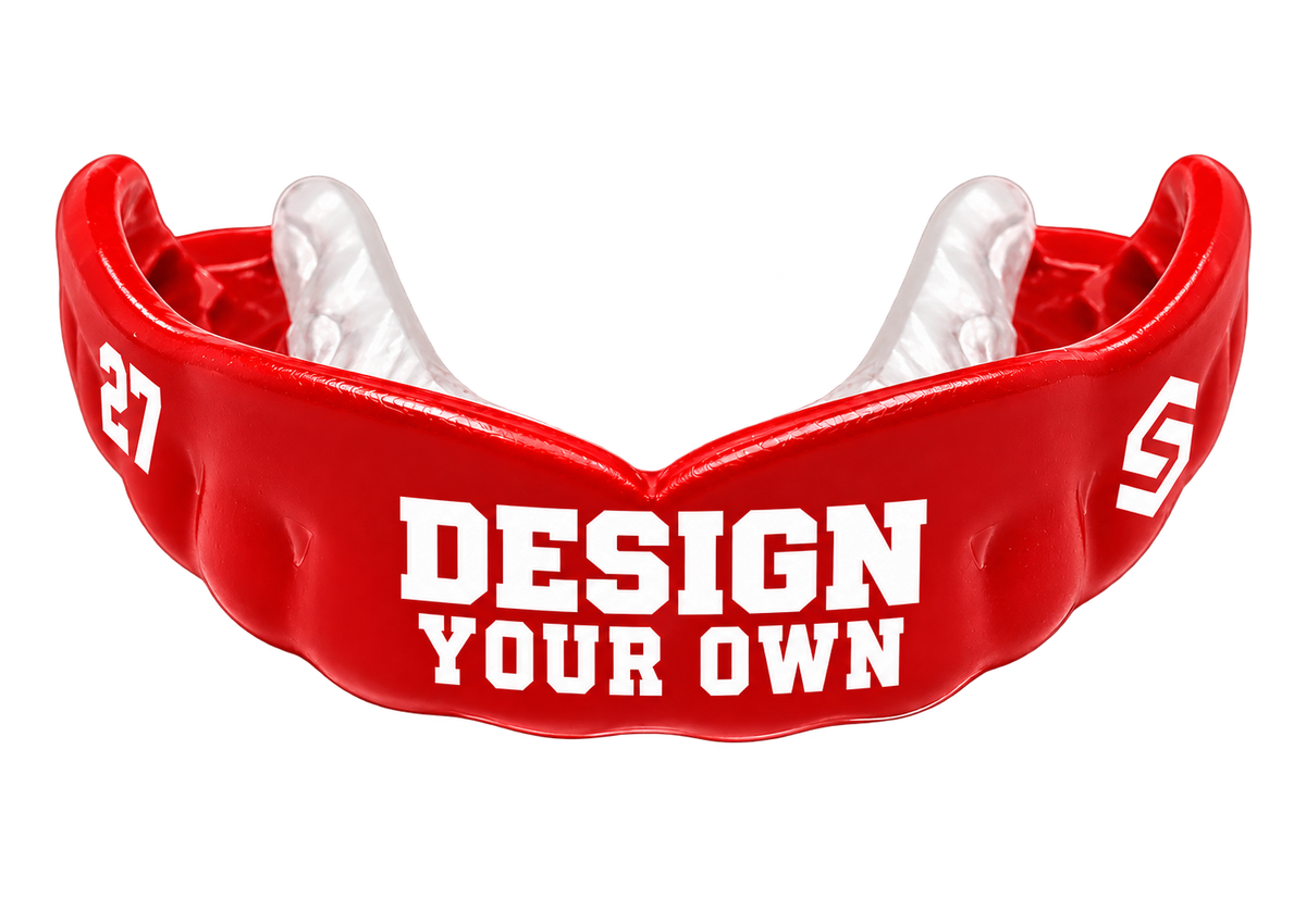 Red Design Your Own mouthguard with transparent background