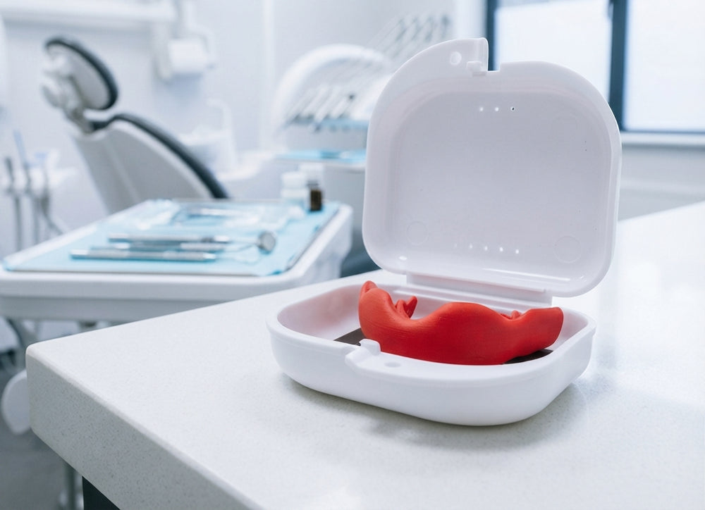 Finished Sportsguard3D mouthguard delivered in its case